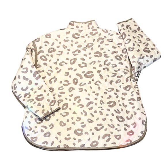 NWT Quilted Barn Jacket Reversible Sabrina Lauren Women's XL Tan + White Print - Picture 5 of 6